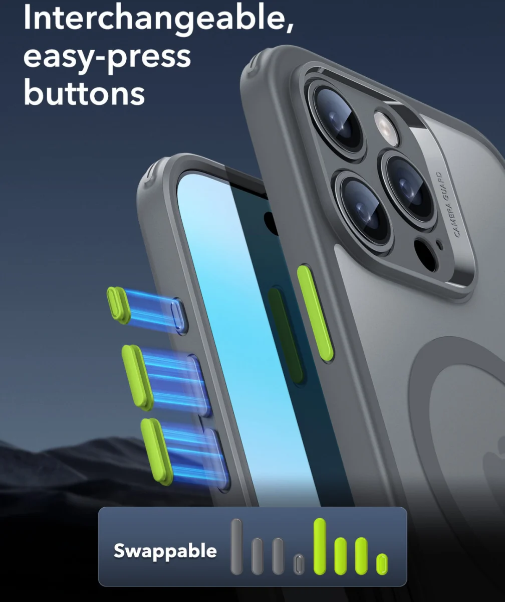 ESR Classic Pro iPhone 16 Pro Hoesje MagSafe + Tempered Glass Frosted Grijs afbeelding 6