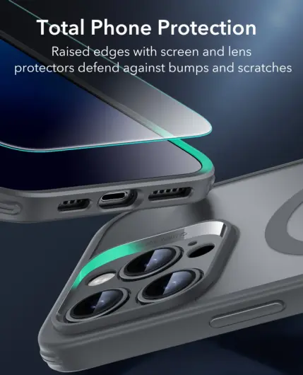 ESR Classic Pro iPhone 16 Pro Hoesje MagSafe + Tempered Glass Frosted Grijs afbeelding 4