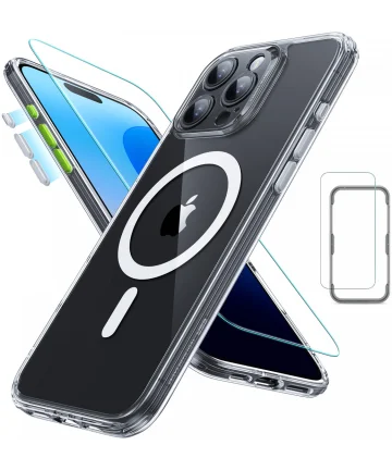 ESR Classic Pro iPhone 16 Pro Max Hoesje MagSafe + Tempered Glass Transparant Hoesjes