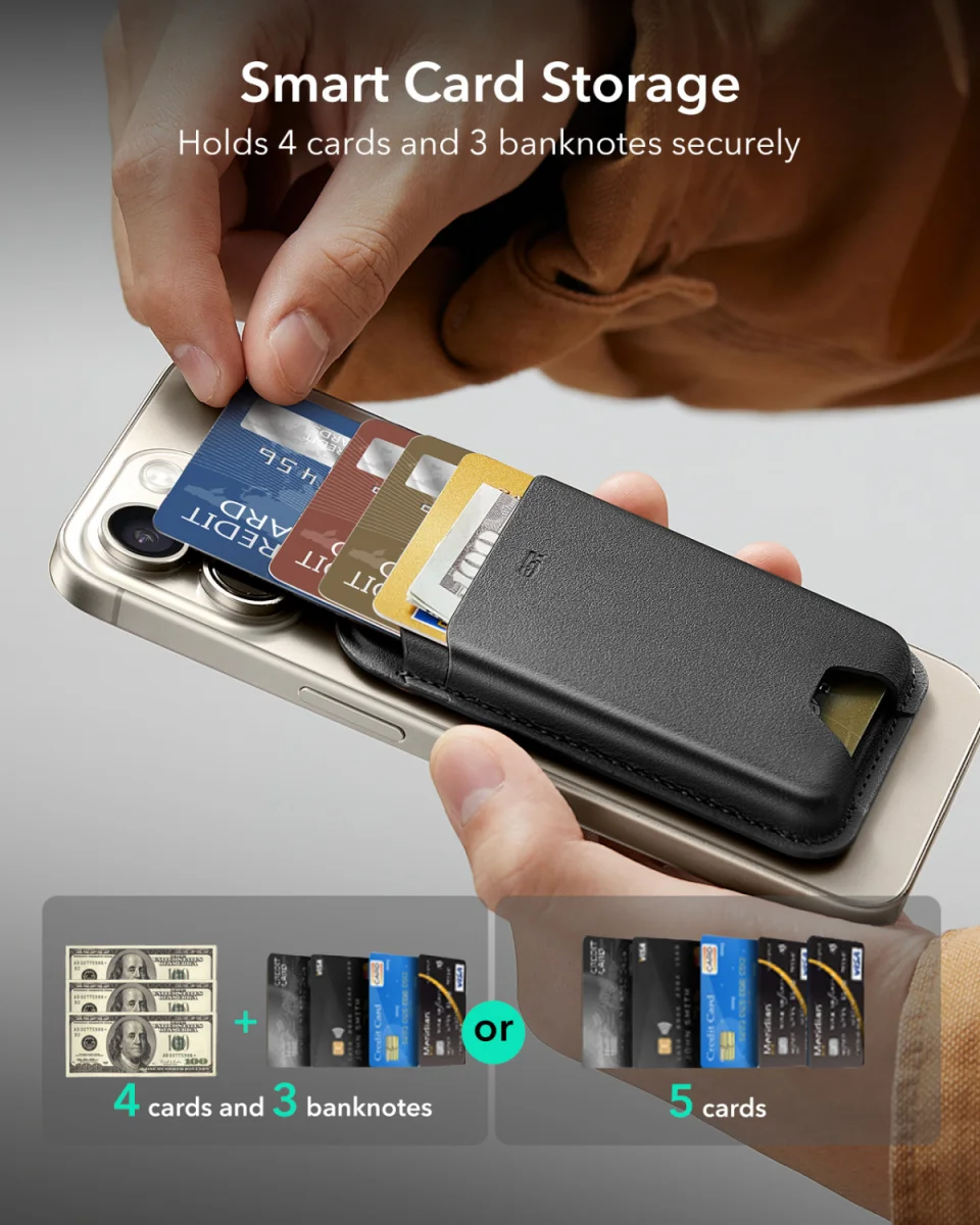 ESR HaloLock Wallet Boost MagSafe Kaarthouder Zwart afbeelding 3