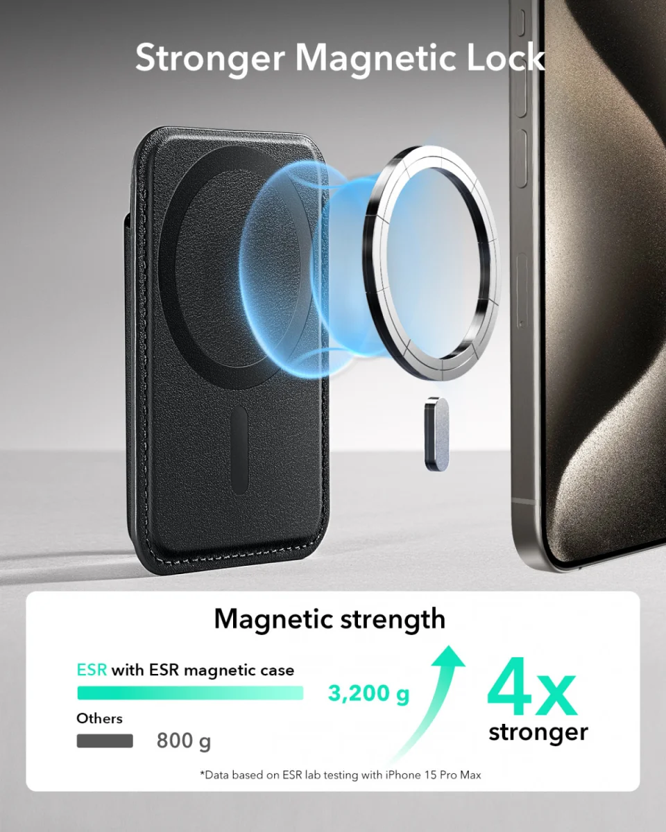 ESR HaloLock Wallet Boost MagSafe Kaarthouder Zwart afbeelding 4
