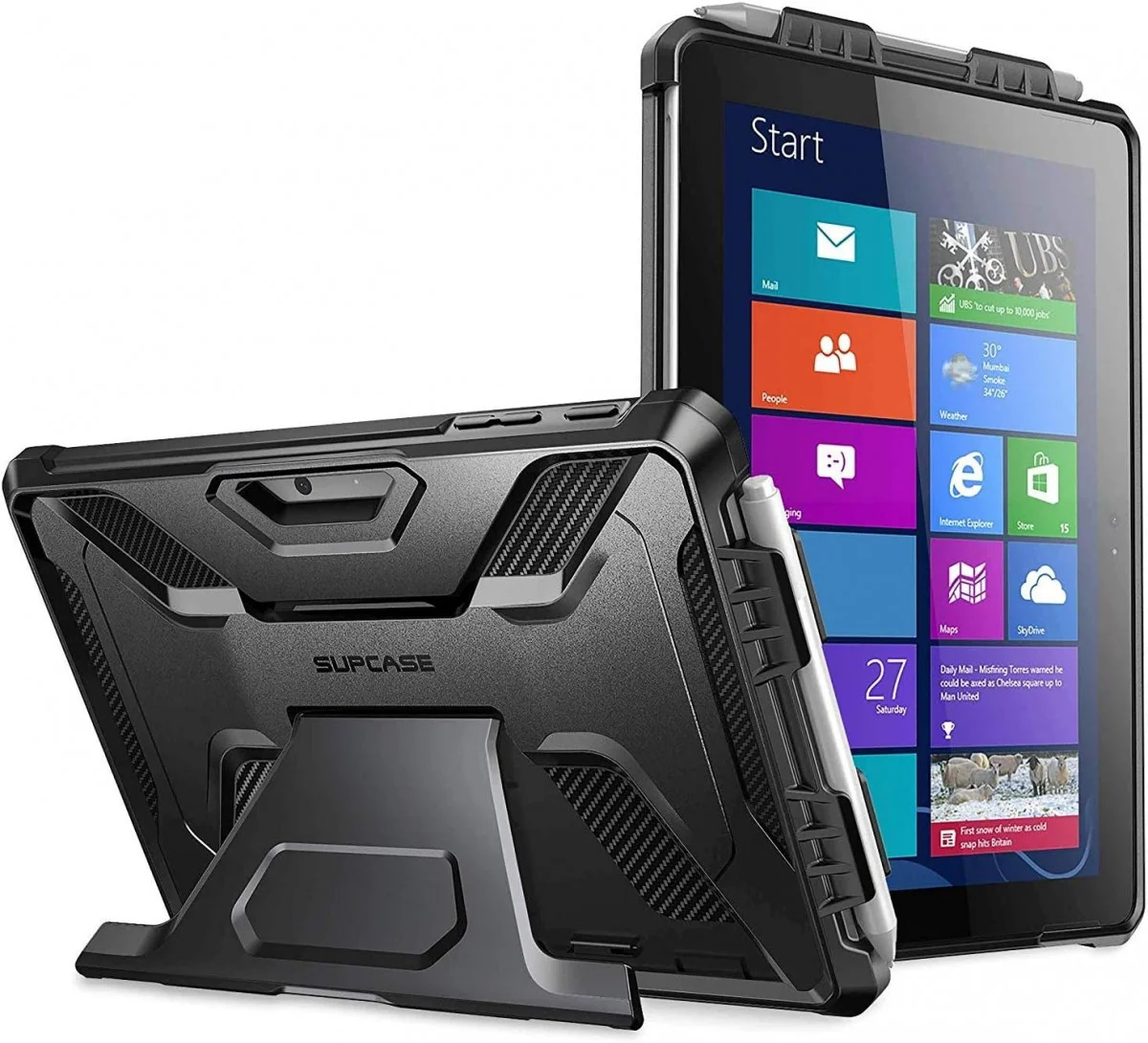 SUPCASE UB Pro Microsoft Surface Go Hoes Full Protect Kickstand Zwart afbeelding 1