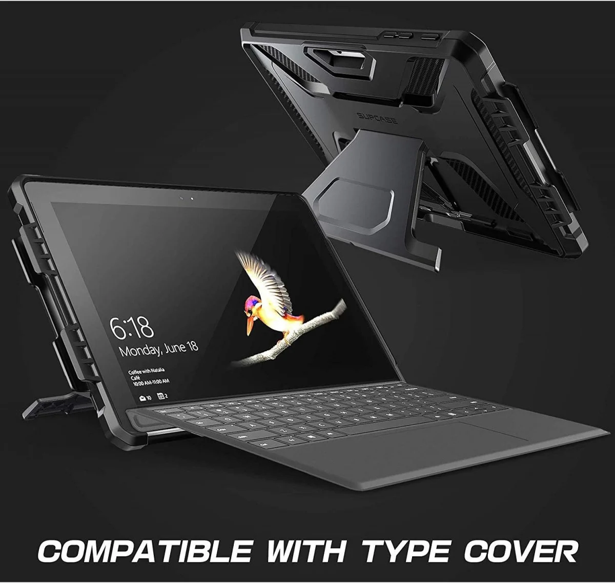 SUPCASE UB Pro Microsoft Surface Go Hoes Full Protect Kickstand Zwart afbeelding 3