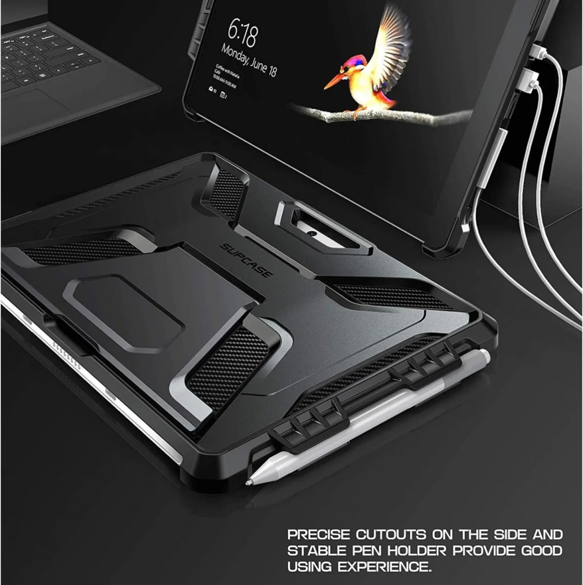 SUPCASE UB Pro Microsoft Surface Go Hoes Full Protect Kickstand Zwart afbeelding 6