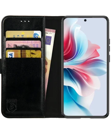 Rosso Element Oppo Reno 11 F Hoesje Book Case Wallet Zwart Hoesjes