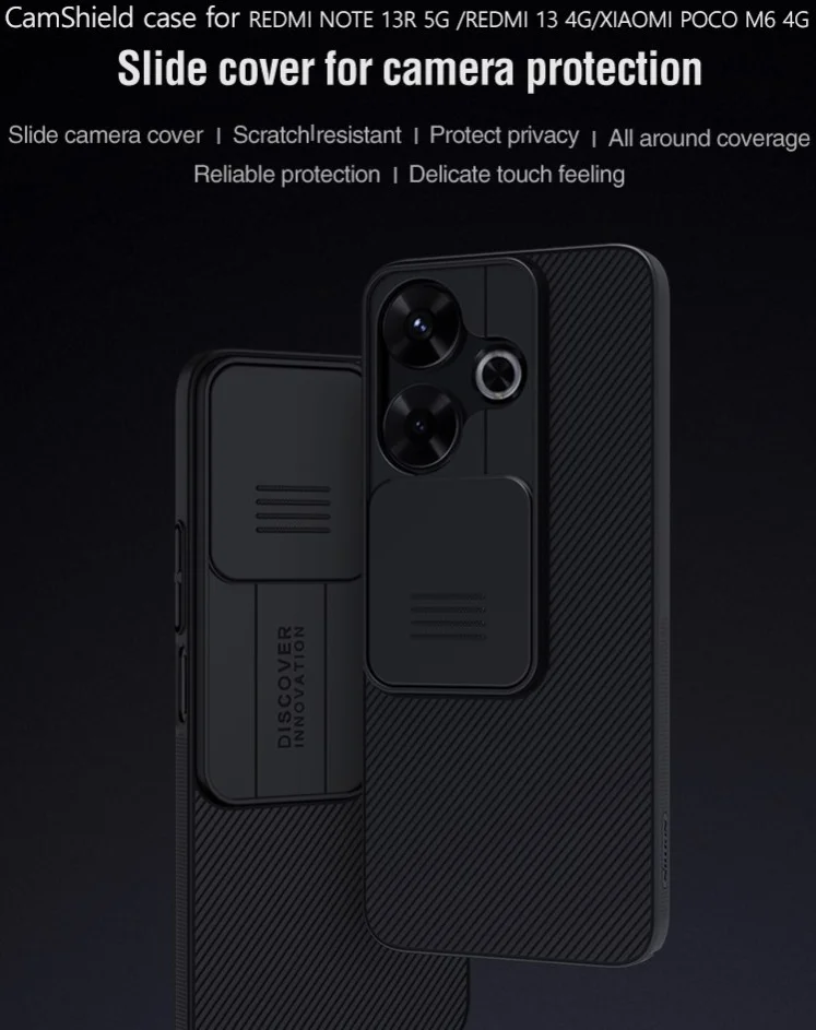 Nillkin CamShield Xiaomi Redmi 13 4G / Poco M6 Hoesje met Camera Slider Blauw afbeelding 5