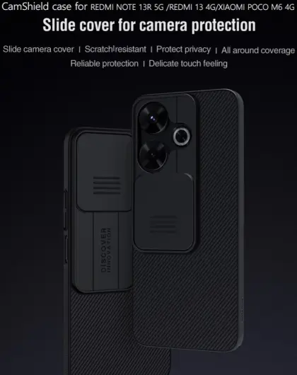 Nillkin CamShield Xiaomi Redmi 13 4G / Poco M6 Hoesje met Camera Slider Blauw afbeelding 5