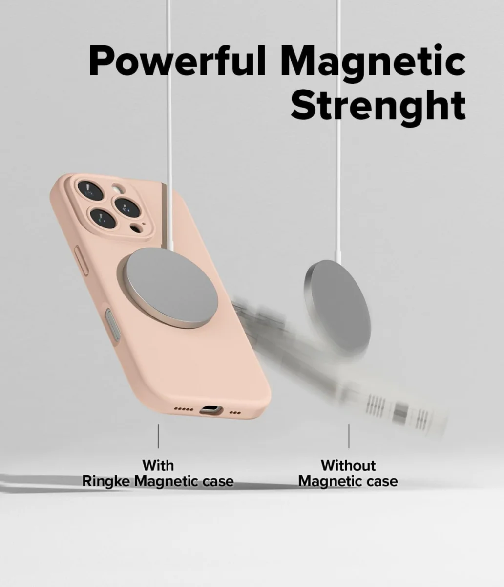 Ringke Silicone Apple iPhone 16 Pro Max Hoesje MagSafe Back Cover Roze afbeelding 4