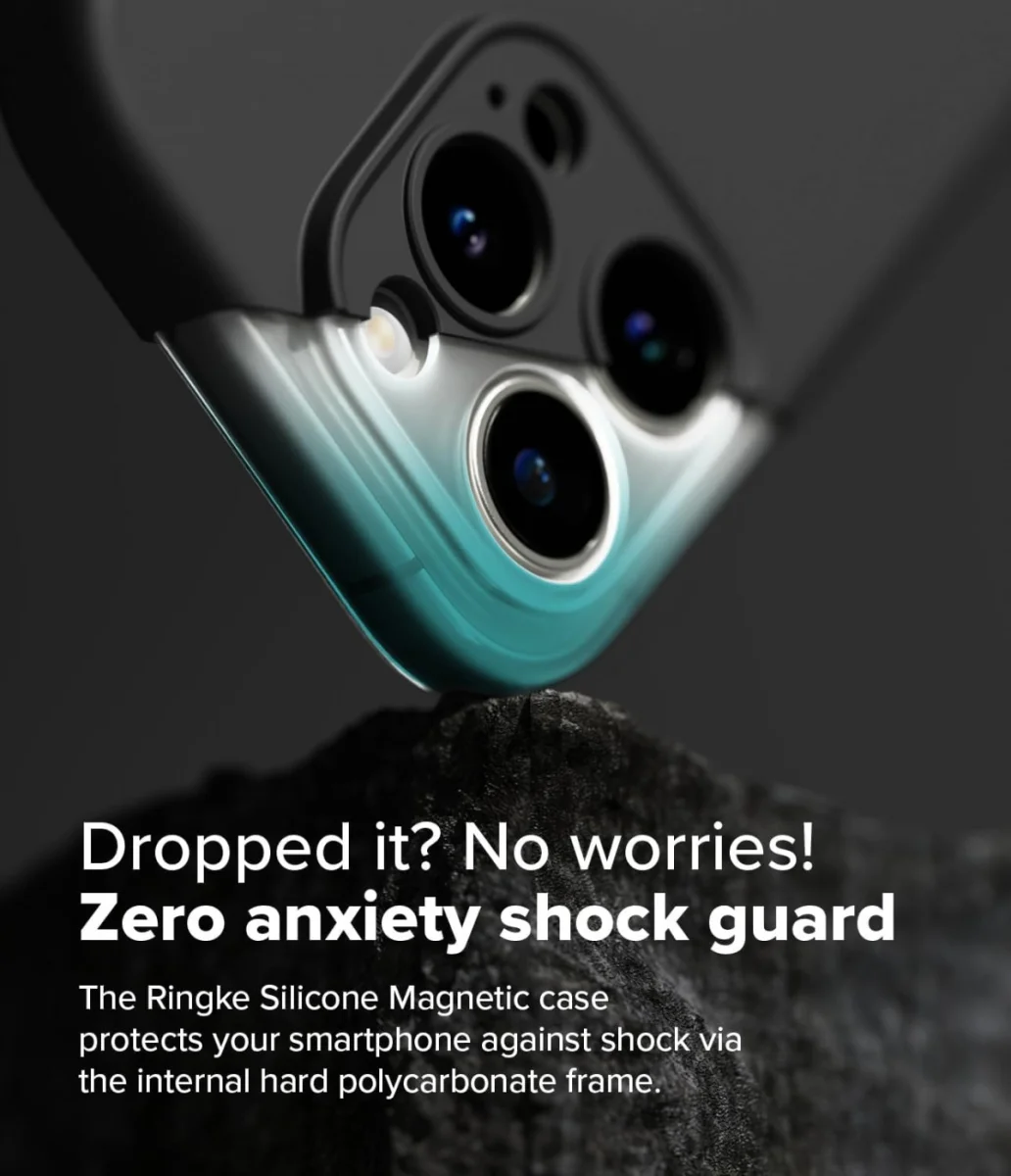 Ringke Silicone Apple iPhone 16 Pro Hoesje MagSafe Back Cover Zwart afbeelding 5