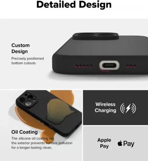 Ringke Silicone Apple iPhone 16 Pro Hoesje MagSafe Back Cover Zwart afbeelding 10