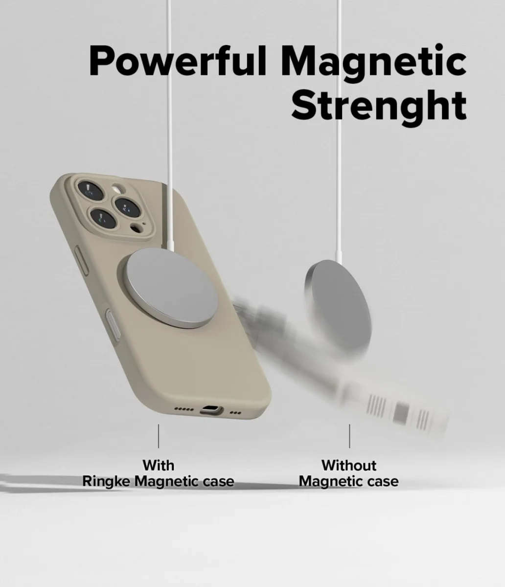 Ringke Silicone Apple iPhone 16 Pro Hoesje MagSafe Back Cover Beige afbeelding 4