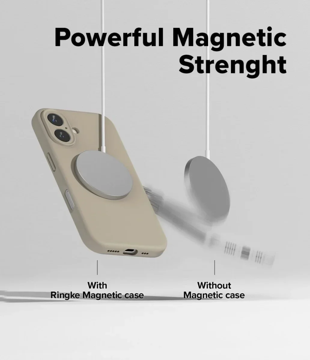 Ringke Silicone Apple iPhone 16 Plus Hoesje MagSafe Back Cover Beige afbeelding 2