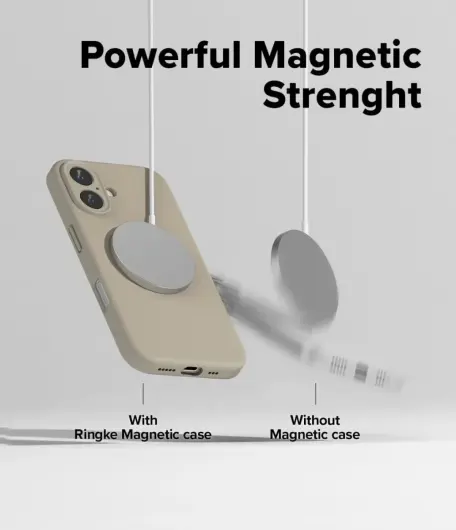 Ringke Silicone Apple iPhone 16 Plus Hoesje MagSafe Back Cover Beige afbeelding 2