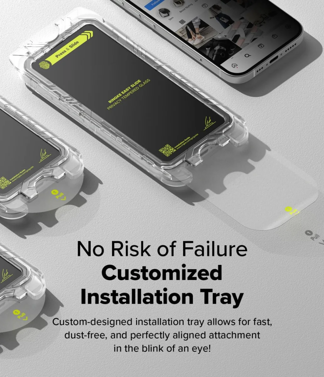 Ringke Easy Slide Privacy iPhone 16 Plus / 15 Plus Screen Protector Jig 2-Pack afbeelding 5
