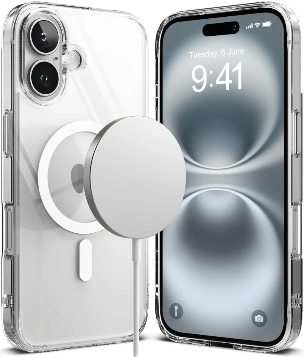 Ringke Fusion Magnetic iPhone 16 Hoesje MagSafe Back Cover Transparant afbeelding 2