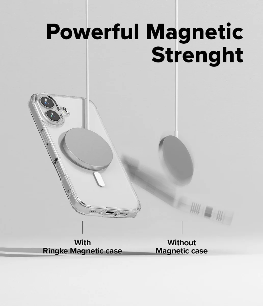Ringke Fusion Magnetic iPhone 16 Hoesje MagSafe Back Cover Transparant afbeelding 5