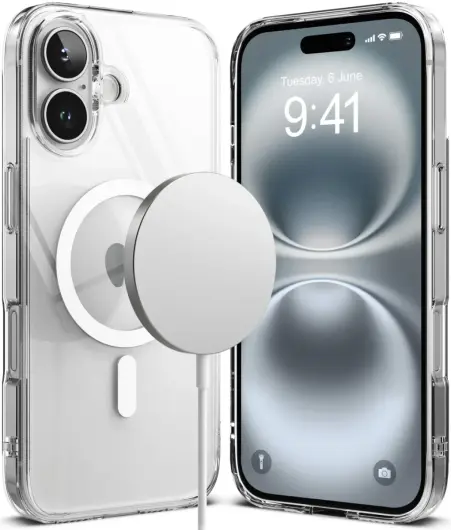 Ringke Fusion Magnetic iPhone 16 Hoesje MagSafe Back Cover Transparant afbeelding 2