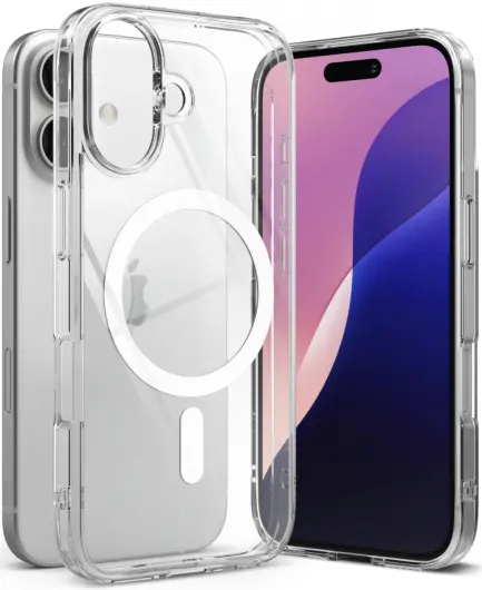 Ringke Fusion Magnetic iPhone 16 Hoesje MagSafe Back Cover Transparant afbeelding 1