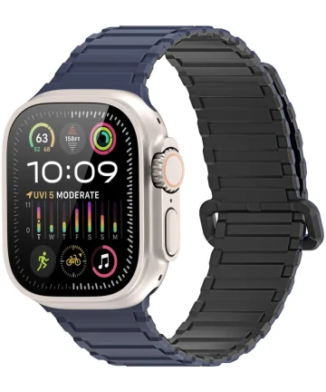 Dux Ducis - Apple Watch 1-10/SE/Ultra Bandje - 49/46/45/44/42MM - Zwart Blauw Bandjes