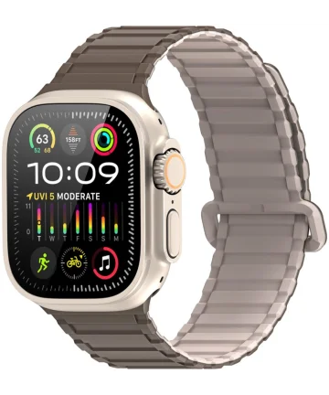 Dux Ducis - Apple Watch 1-10/SE/Ultra Bandje - 49/46/45/44/42MM - Bruin Grijs Bandjes