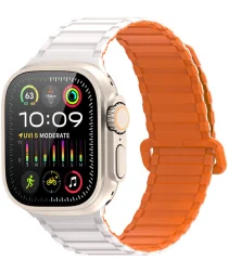 Dux Duxis - Apple Watch 1-9/SE/Ultra Bandje - 49MM/45MM/44MM/42MM - Wit Oranje