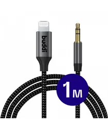 Buddi Flex Lightning naar 3.5mm Jack Aux Kabel 1 meter Zwart afbeelding