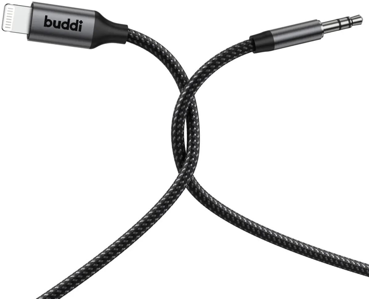 Buddi Flex Lightning naar 3.5mm Jack Aux Kabel 1 meter Zwart afbeelding 10