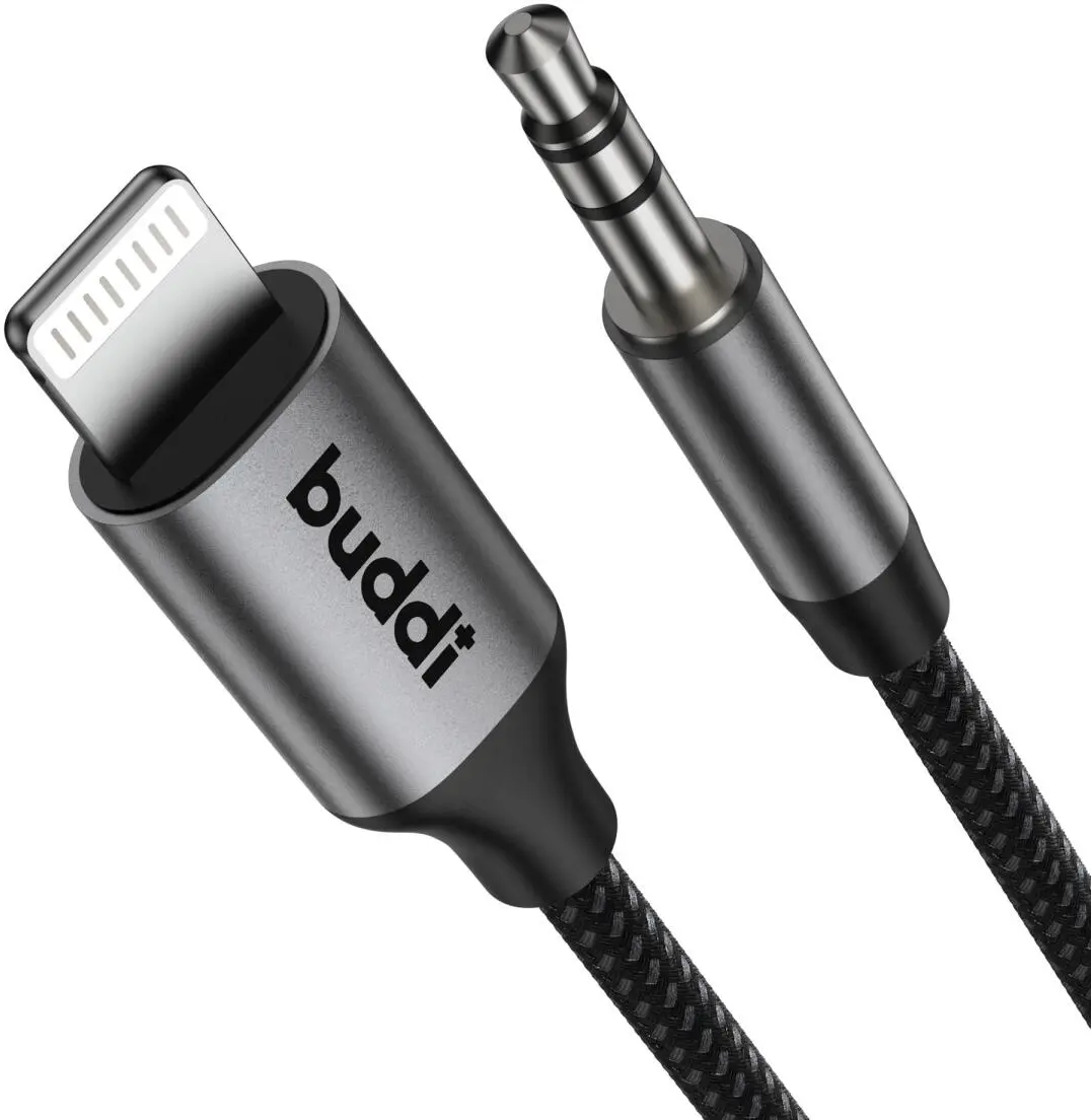 Buddi Flex Lightning naar 3.5mm Jack Aux Kabel 1 meter Zwart afbeelding 11