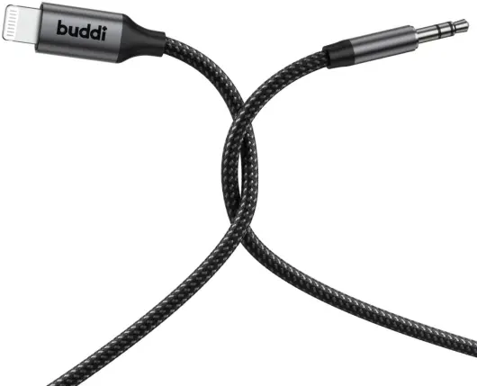 Buddi Flex Lightning naar 3.5mm Jack Aux Kabel 1 meter Zwart afbeelding 10