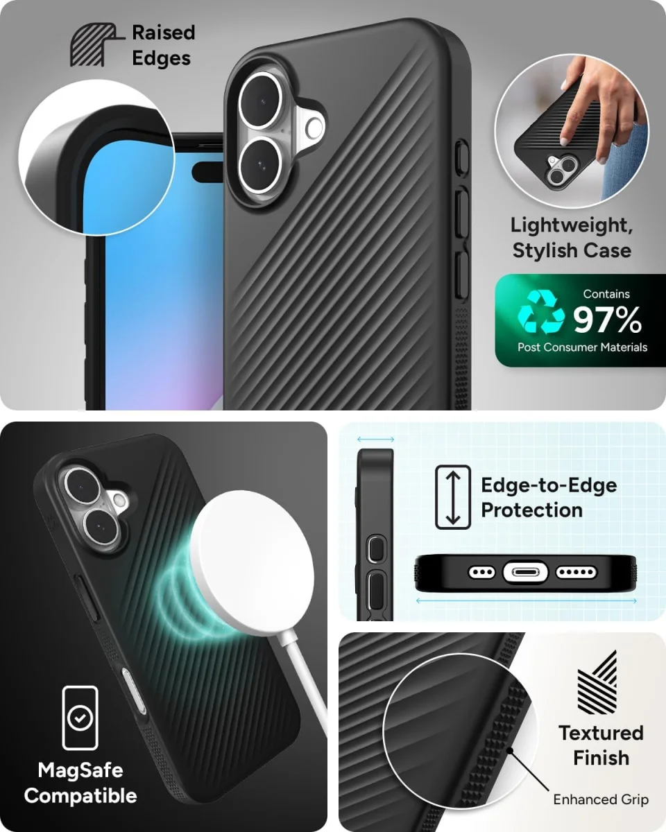 ZAGG Luxe Snap Apple iPhone 16 Hoesje MagSafe Back Cover Zwart afbeelding 3