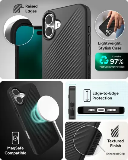 ZAGG Luxe Snap Apple iPhone 16 Plus Hoesje MagSafe Back Cover Zwart afbeelding 3
