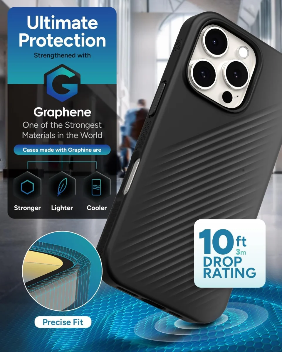 ZAGG Luxe Snap Apple iPhone 16 Pro Hoesje MagSafe Back Cover Zwart afbeelding 3