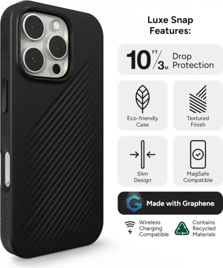 ZAGG Luxe Snap Apple iPhone 16 Pro Hoesje MagSafe Back Cover Zwart afbeelding 5