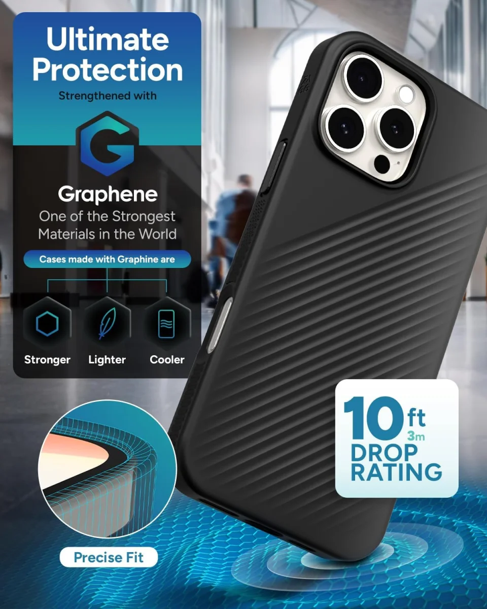 ZAGG Luxe Snap iPhone 16 Pro Max Hoesje MagSafe Back Cover Zwart afbeelding 3