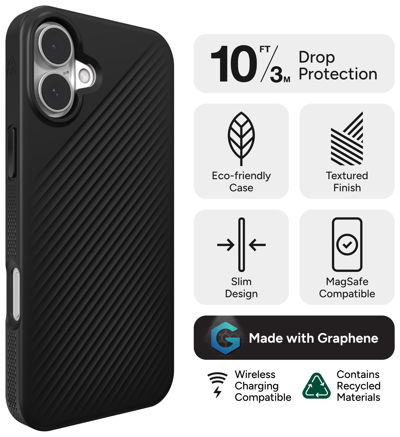 ZAGG Luxe Snap Apple iPhone 16 Hoesje MagSafe Back Cover Transparant afbeelding 3