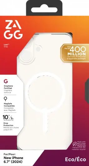 ZAGG Luxe Snap Apple iPhone 16 Plus Hoesje MagSafe Back Cover Transparant afbeelding 12