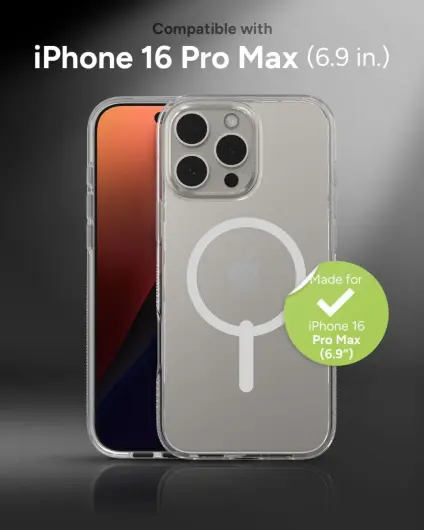 ZAGG Crystal Palace Lite Snap iPhone 16 Pro Max Hoesje MagSafe Transparant afbeelding 3