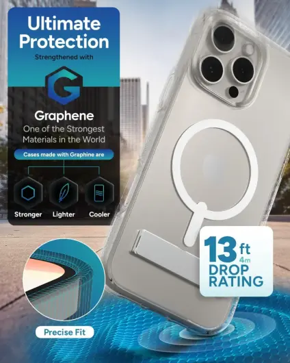 ZAGG Crystal Palace Snap Kickstand iPhone 16 Pro Max Hoesje MagSafe Transparant afbeelding 3