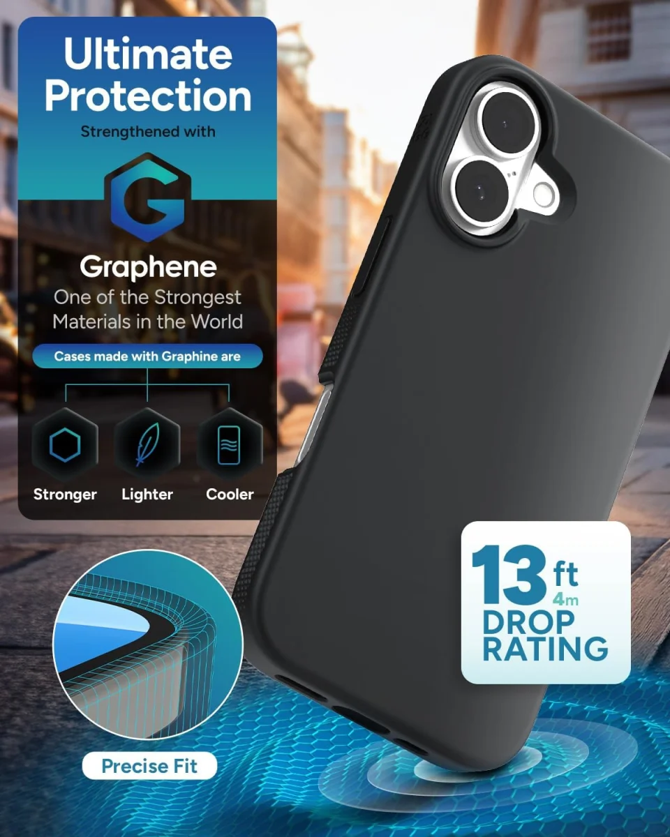 ZAGG Manhattan Snap Apple iPhone 16 Hoesje MagSafe Back Cover Zwart afbeelding 2