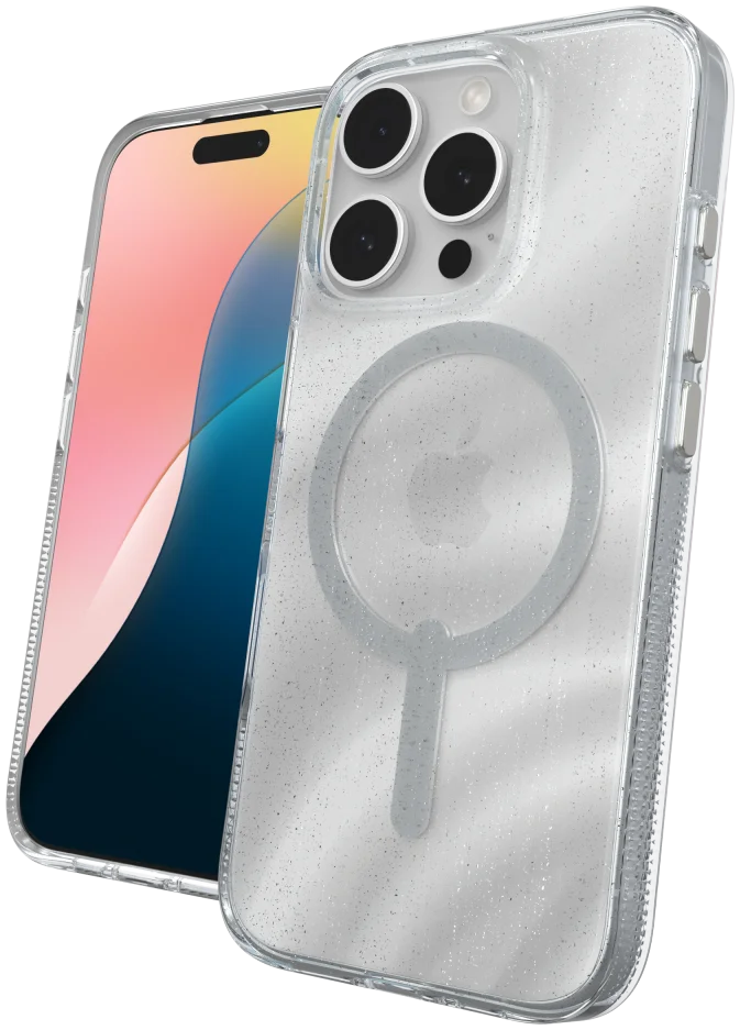 ZAGG Milan Snap iPhone 16 Pro Hoesje MagSafe Back Cover Swirl Glitter afbeelding 11