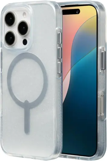 ZAGG Milan Snap iPhone 16 Pro Hoesje MagSafe Back Cover Swirl Glitter afbeelding 1