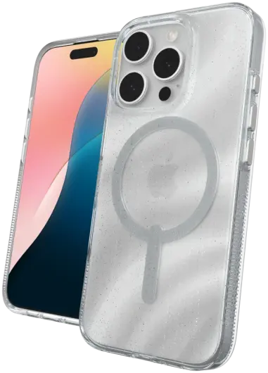 ZAGG Milan Snap iPhone 16 Pro Hoesje MagSafe Back Cover Swirl Glitter afbeelding 11