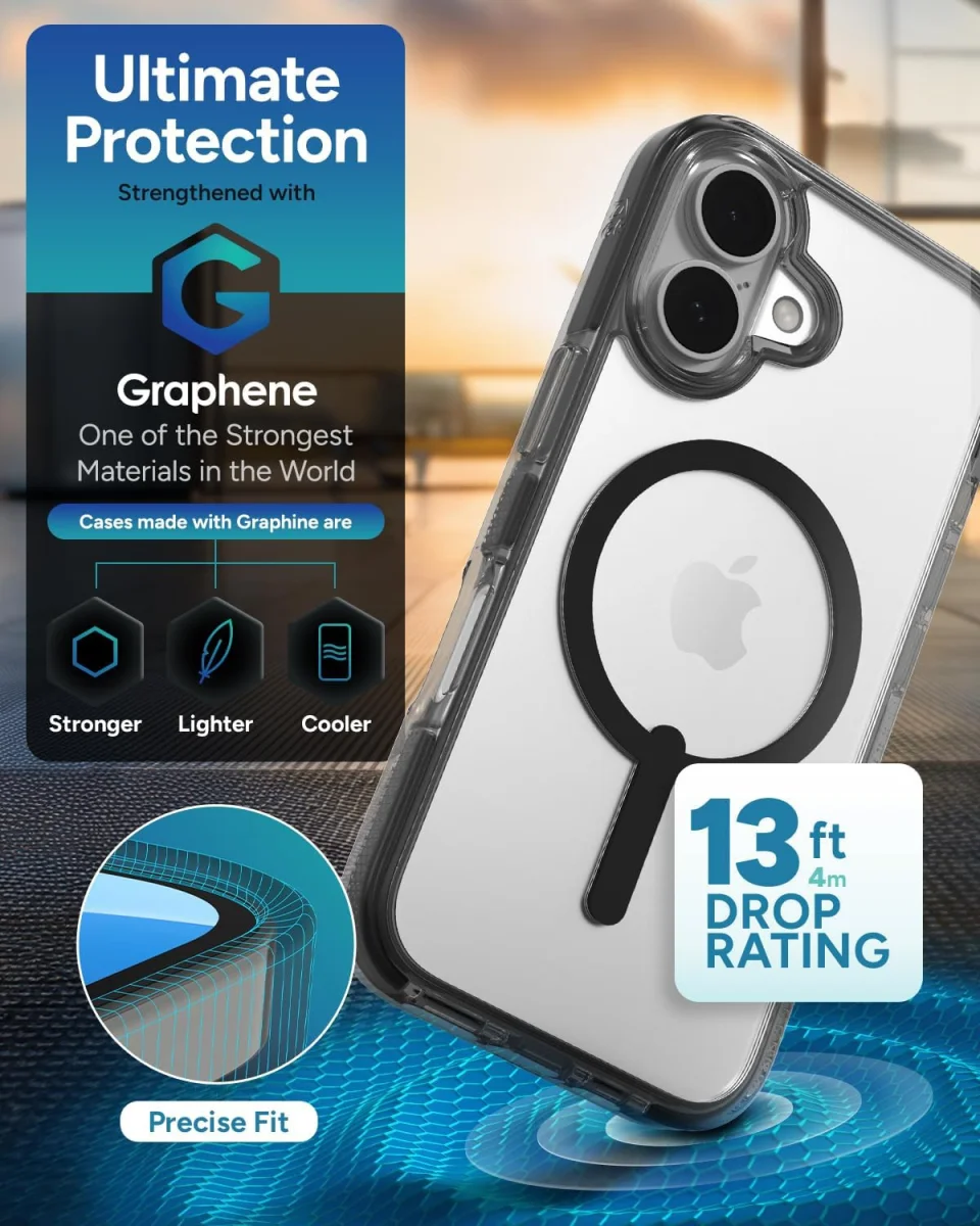 ZAGG Santa Cruz Snap Apple iPhone 16 Hoesje MagSafe Back Cover Zwart afbeelding 2