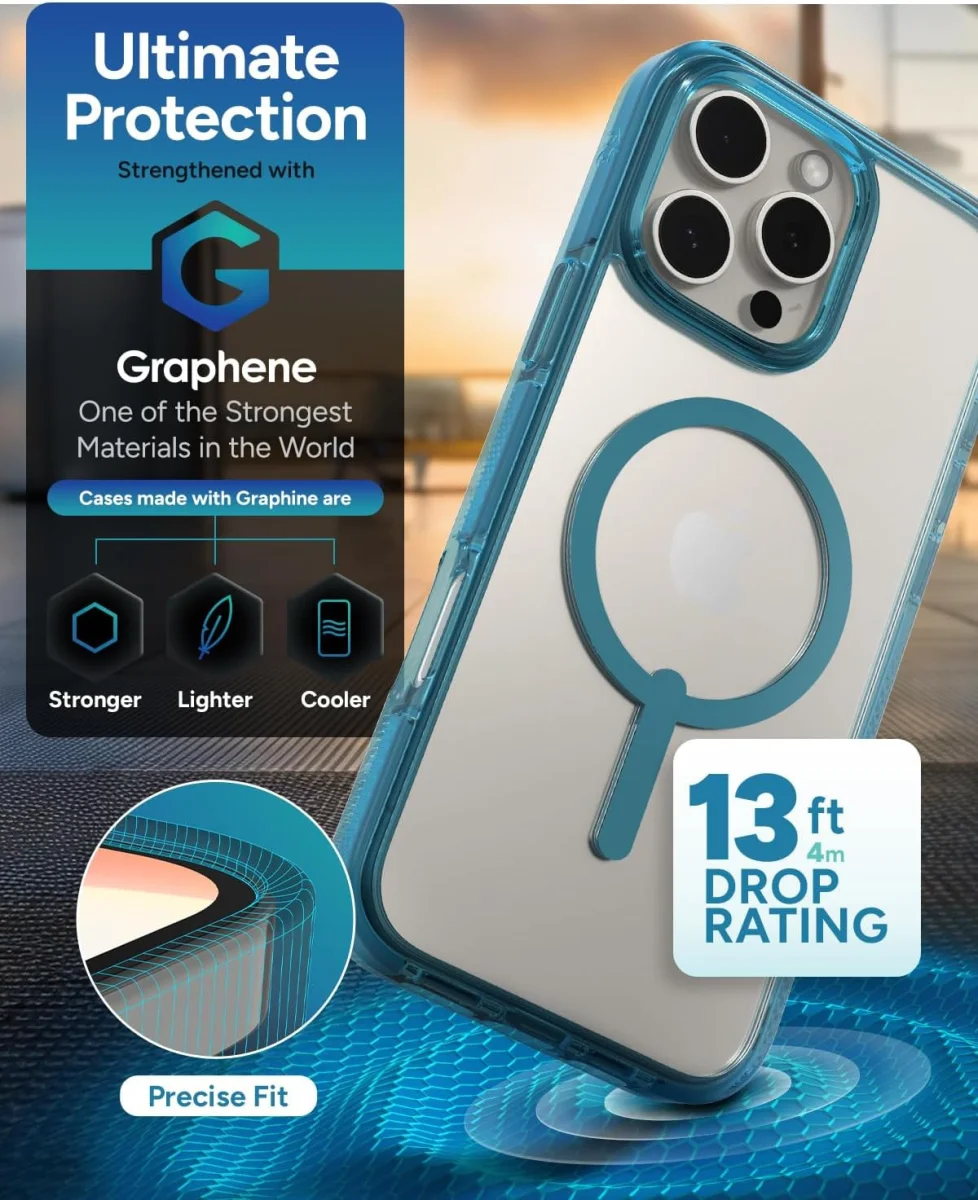 ZAGG Santa Cruz Snap iPhone 16 Pro Max Hoesje MagSafe Back Cover Blauw afbeelding 2