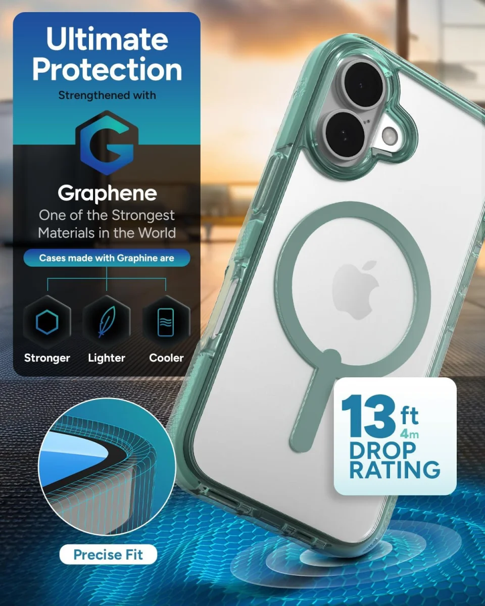 ZAGG Santa Cruz Snap Apple iPhone 16 Hoesje MagSafe Back Cover Groen afbeelding 2