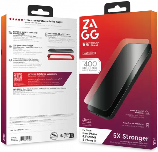 ZAGG InvisibleShield Glass Elite Apple iPhone 16 / 15 Screen Protector afbeelding 11