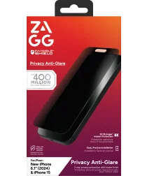 ZAGG InvisibleShield Glass Elite Privacy Anti-Glare iPhone 16 / 15 Protector