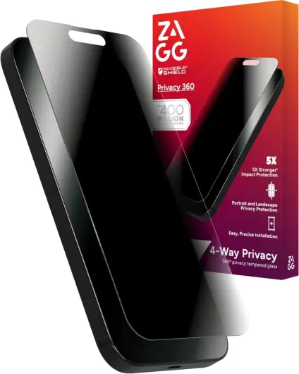 ZAGG InvisibleShield Glass Elite Privacy 360° Apple iPhone 16 / 15 Protector afbeelding 1