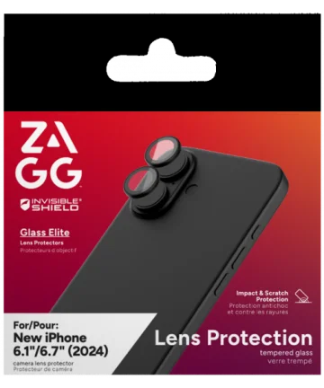 ZAGG InvisibleShield Glass Elite iPhone 16 / 16 Plus Camera Lens Protector Screen Protectors