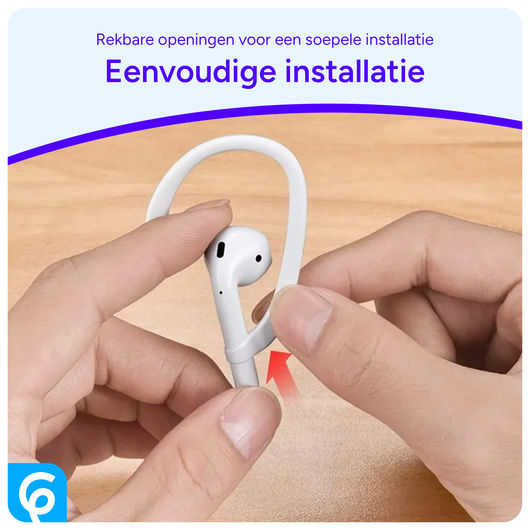 Apple AirPods (1, 2, 3) en Pro (1,2,3) Oorhaken voor Sporten zoals Hardlopen Wit afbeelding 6